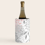 Festive, Floral Prints, Leaves and Blooms, Pink, Gray and White Wine Chiller Gallery Image 3