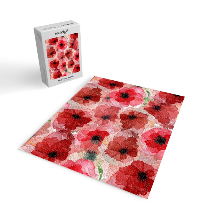 Pressed Poppy Blossom Pattern Jigsaw Puzzle Gallery Image 2
