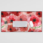 Pressed Poppy Blossom Pattern Desk Mat Gallery Image 1