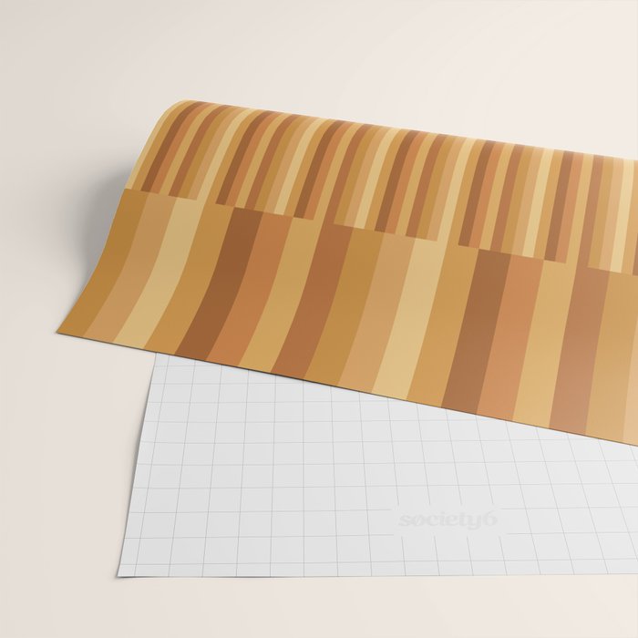 Mixed Stripes Pattern XII Orange Tones Wrapping Paper Gallery Image 2