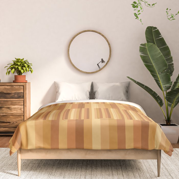 Mixed Stripes Pattern XII Orange Tones Comforter Gallery Image 3