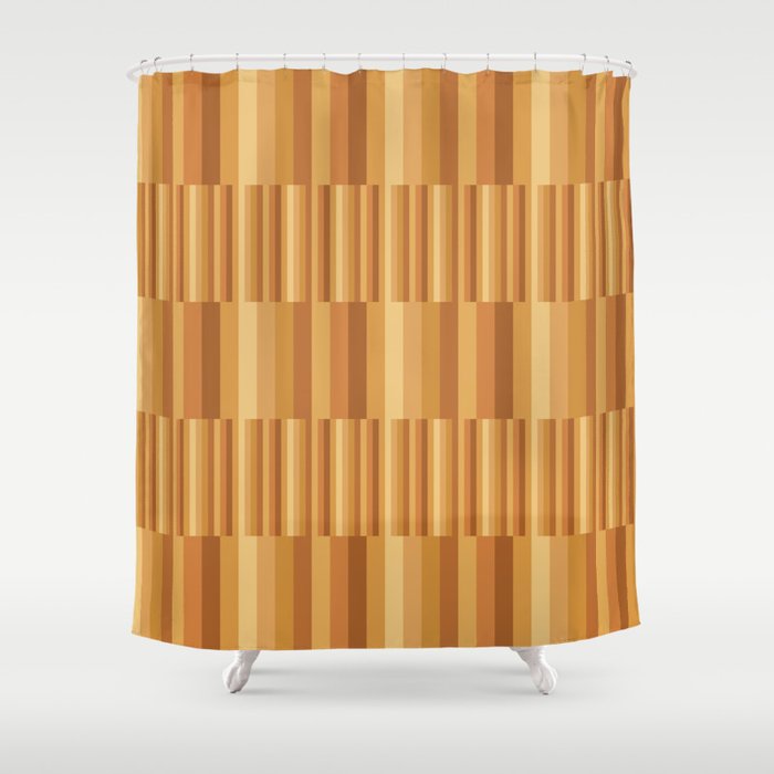 Mixed Stripes Pattern XII Orange Tones Shower Curtain Gallery Image 1