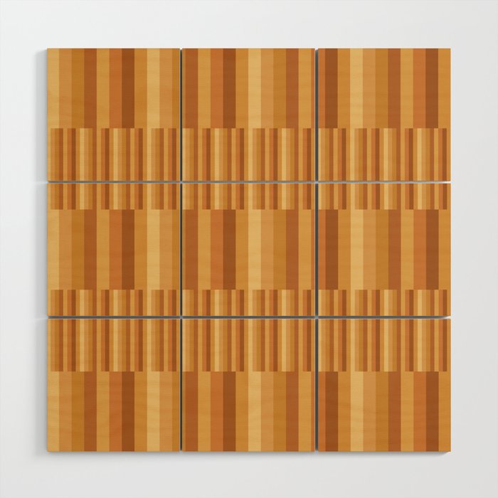 Mixed Stripes Pattern XII Orange Tones Wood Wall Art Gallery Image 1