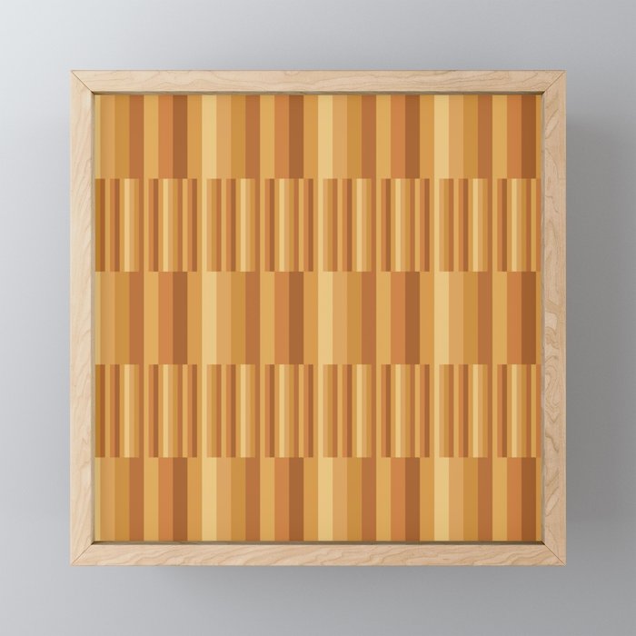 Mixed Stripes Pattern XII Orange Tones Mini Art Print Gallery Image 1