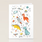 Sketchy Space Dinosaurs Stationery Card Gallery Image 2