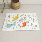 Sketchy Space Dinosaurs Rug Gallery Image 1