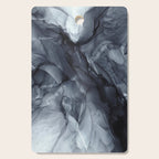 Gray Black Gradient Dramatic Flowing Abstract Painting Cutting Board Gallery Image 1