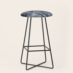 Gray Black Gradient Dramatic Flowing Abstract Painting Stool Gallery Image 1