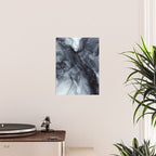 Gray Black Gradient Dramatic Flowing Abstract Painting Poster Gallery Image 2