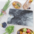 Gray Black Gradient Dramatic Flowing Abstract Painting Cutting Board Gallery Image 2