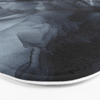 Gray Black Gradient Dramatic Flowing Abstract Painting Bath Mat Gallery Image 3