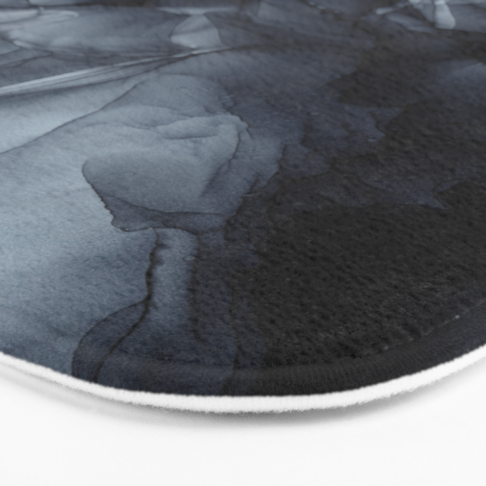 Gray Black Gradient Dramatic Flowing Abstract Painting Bath Mat Gallery Image 3