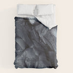 Gray Black Gradient Dramatic Flowing Abstract Painting Comforter Gallery Image 6