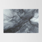 Gray Black Gradient Dramatic Flowing Abstract Painting Rug Gallery Image 2