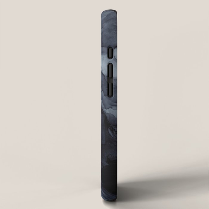 Gray Black Gradient Dramatic Flowing Abstract Painting iPhone Case Gallery Image 2
