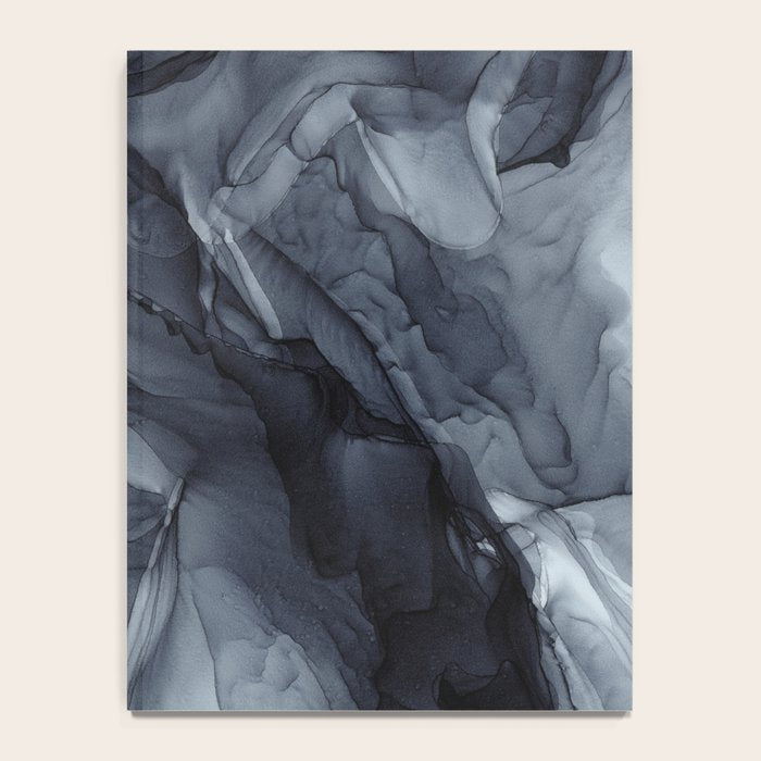Gray Black Gradient Dramatic Flowing Abstract Painting Notebook Gallery Image 4