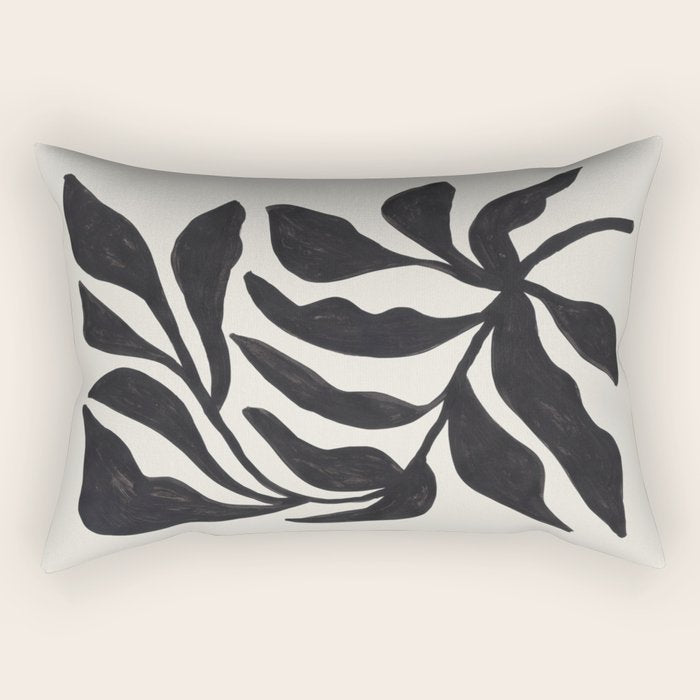 Ink Palm Plant Fossil Rectangular Pillow Gallery Image 2