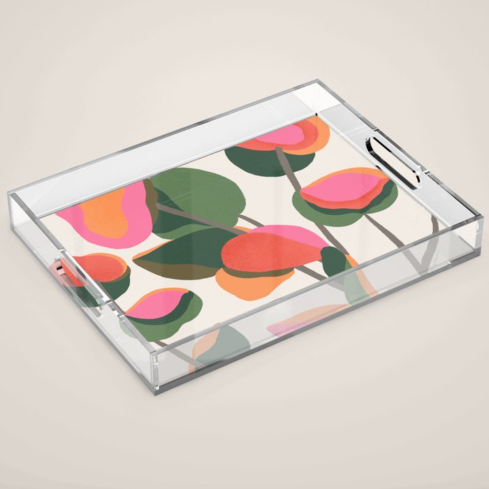 Abstract Eucalyptus Leaves Acrylic Tray Gallery Image 1