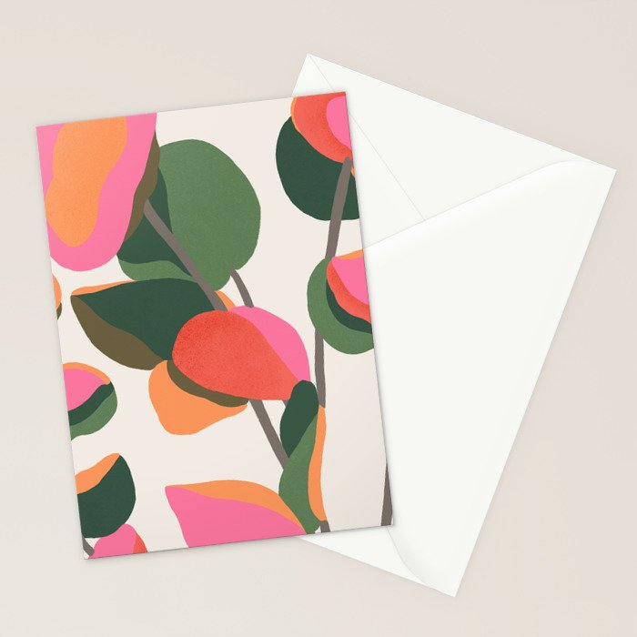 Abstract Eucalyptus Leaves Stationery Card Gallery Image 2