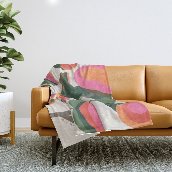 Abstract Eucalyptus Leaves Throw Blanket Gallery Image 1