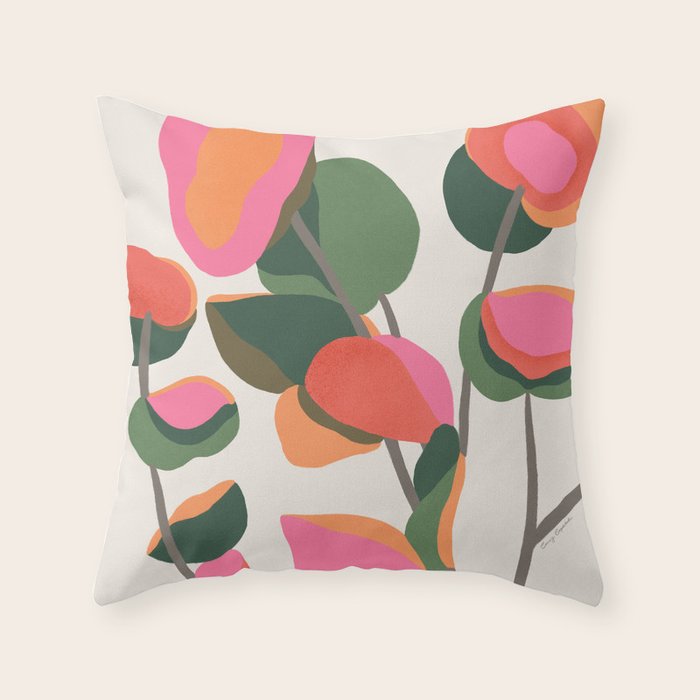 Abstract Eucalyptus Leaves Throw Pillow Gallery Image 6