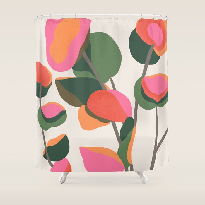 Abstract Eucalyptus Leaves Shower Curtain Gallery Image 1