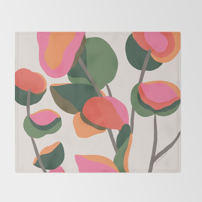 Abstract Eucalyptus Leaves Throw Blanket Gallery Image 2