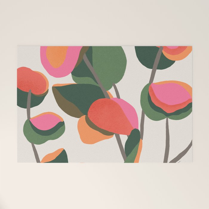 Abstract Eucalyptus Leaves Welcome Mat Gallery Image 1