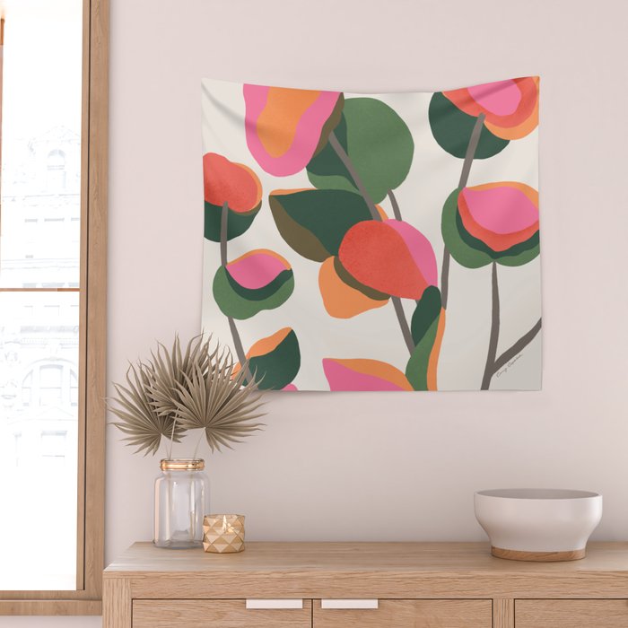 Abstract Eucalyptus Leaves Wall Tapestry Gallery Image 2