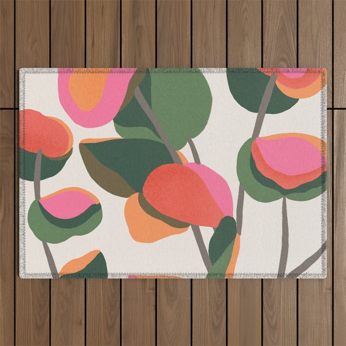 Abstract Eucalyptus Leaves Outdoor Rug Gallery Image 1