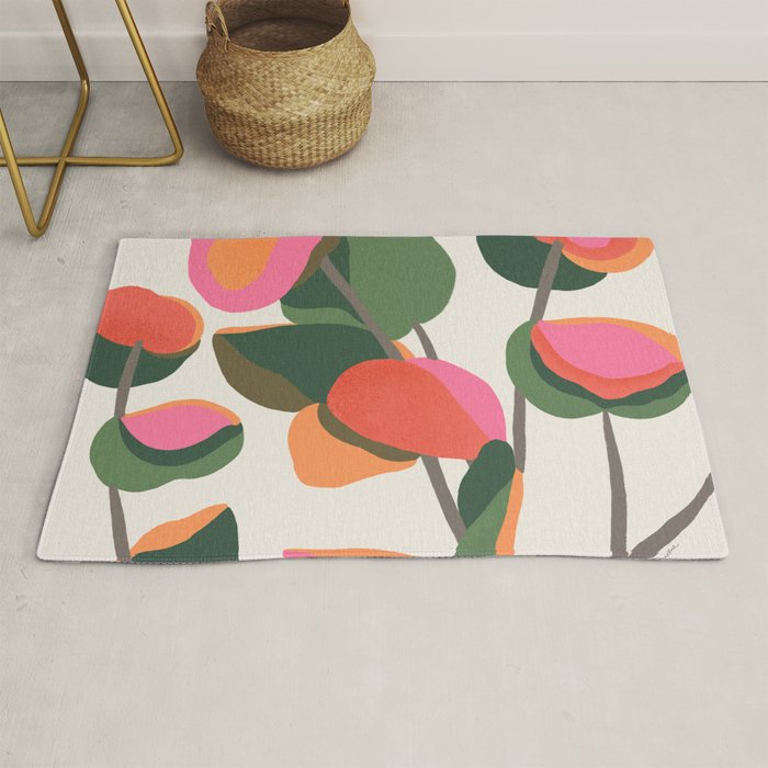 Abstract Eucalyptus Leaves Rug Gallery Image 1