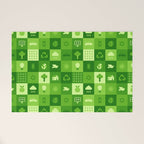 Green eco friendly nature geometric mosaic pattern Welcome Mat Gallery Image 1