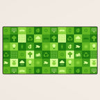 Green eco friendly nature geometric mosaic pattern Desk Mat Gallery Image 3