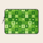 Green eco friendly nature geometric mosaic pattern Laptop Sleeve Gallery Image 1