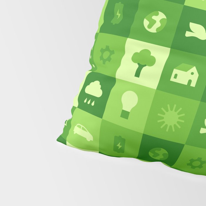 Green eco friendly nature geometric mosaic pattern Pillow Sham Gallery Image 4