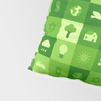 Green eco friendly nature geometric mosaic pattern Pillow Sham Gallery Image 4