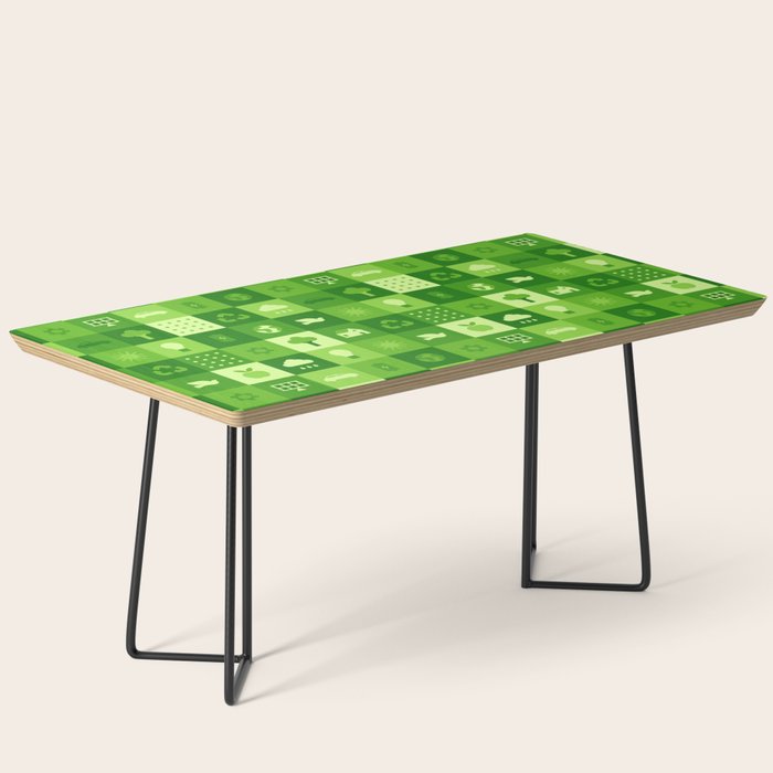 Green eco friendly nature geometric mosaic pattern Coffee Table Gallery Image 1