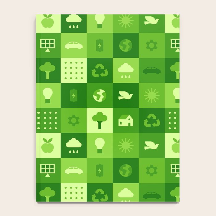Green eco friendly nature geometric mosaic pattern Notebook Gallery Image 4