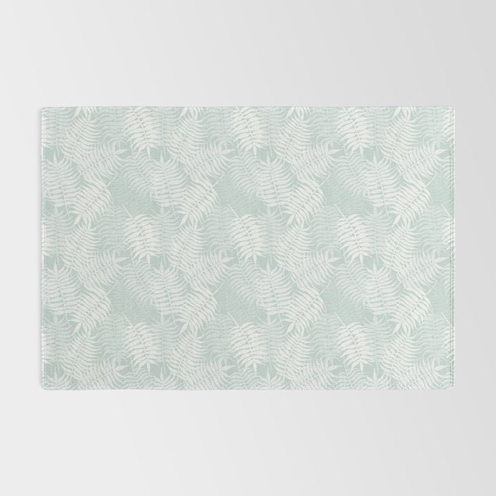 Palm Leaves . Soft Aqua Rug Gallery Image 2