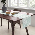 Palm Leaves . Soft Aqua Table Runner Gallery Image 2