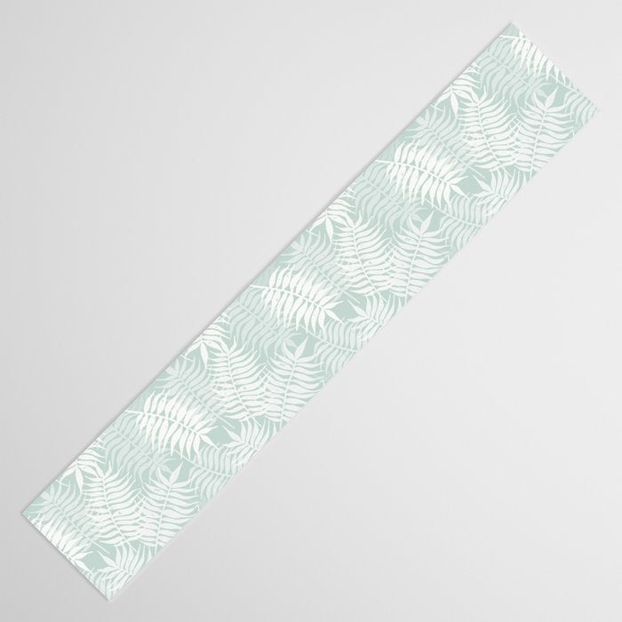 Palm Leaves . Soft Aqua Table Runner Gallery Image 3