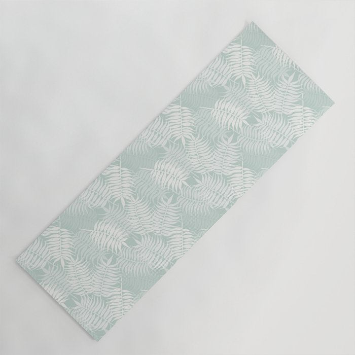Palm Leaves . Soft Aqua Yoga Mat Gallery Image 1