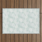 Palm Leaves . Soft Aqua Outdoor Rug Gallery Image 1