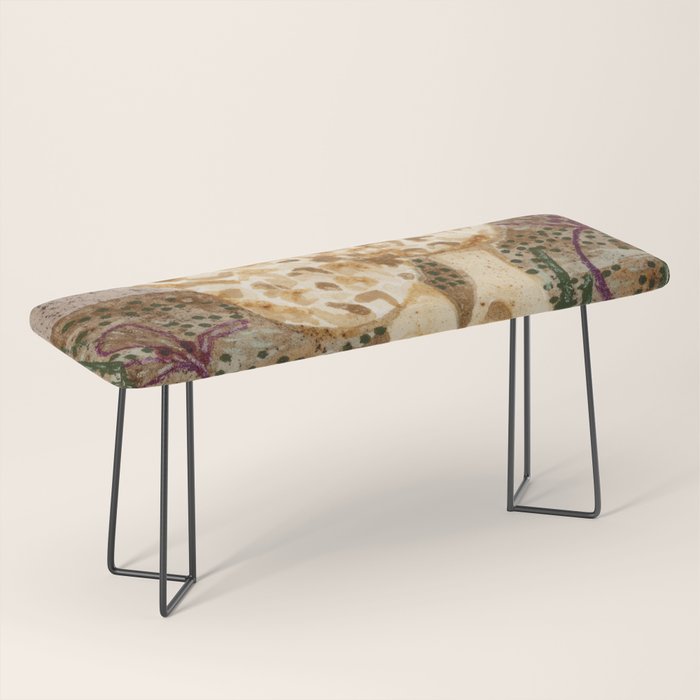 Little Morel Mushrooms in Warm Brown Bench Gallery Image 1