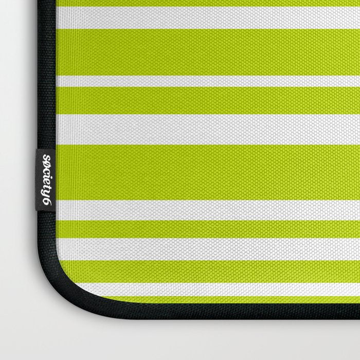 Classic Stripes XXXVIII - Lime Green Laptop Sleeve Gallery Image 3