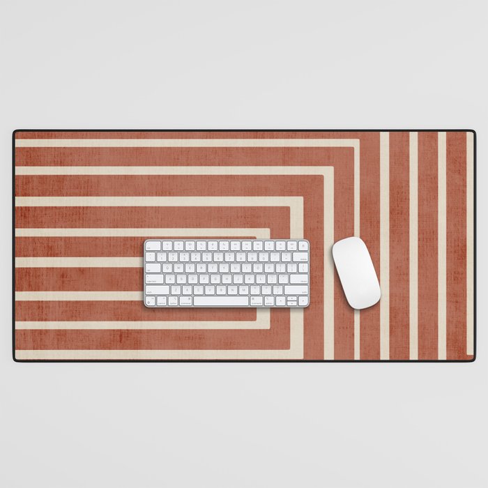 Dark Terracotta Geometric Design Artwork Desk Mat Gallery Image 1