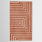 Dark Terracotta Geometric Design Artwork Tablecloth Gallery Image 2