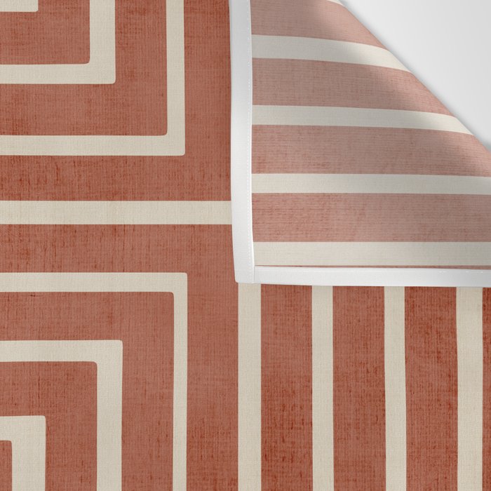 Dark Terracotta Geometric Design Artwork Wall Tapestry Gallery Image 3