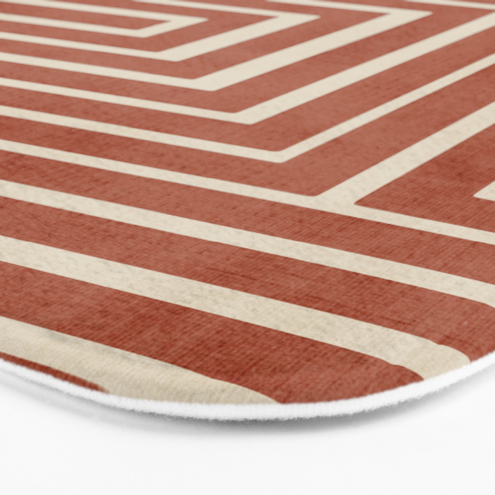 Dark Terracotta Geometric Design Artwork Bath Mat Gallery Image 3