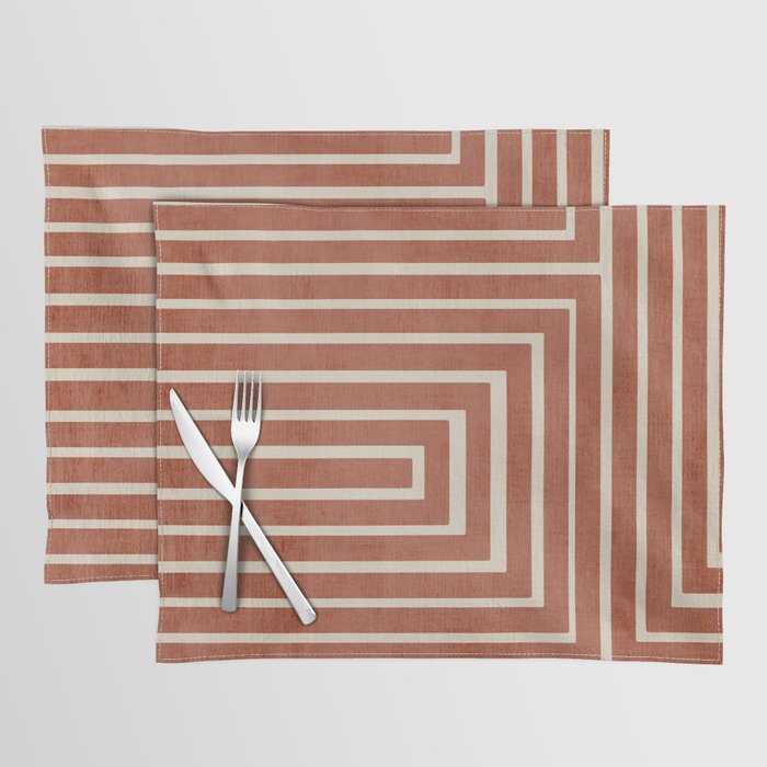 Dark Terracotta Geometric Design Artwork Placemat Gallery Image 1